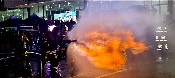 simulador de fuego real para brigadas industriales SACS